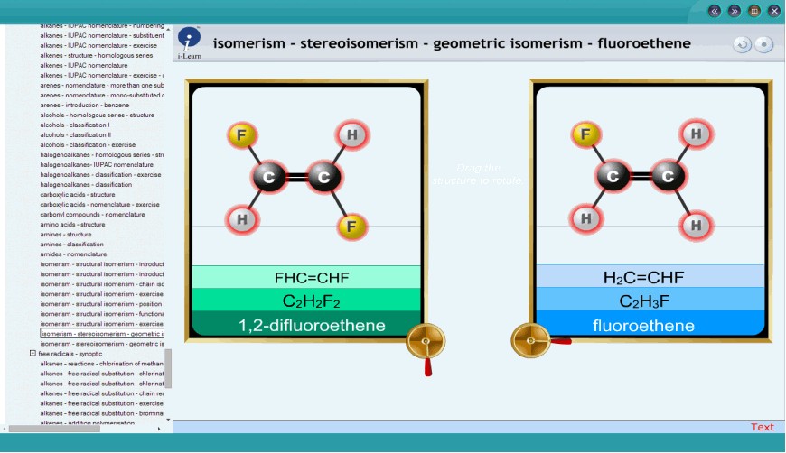 isomerism - stereoisomerism - geometric isomerism - fluoroethene