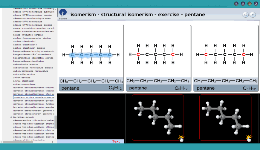 isomerism - structural isomerism - exercise - pentane